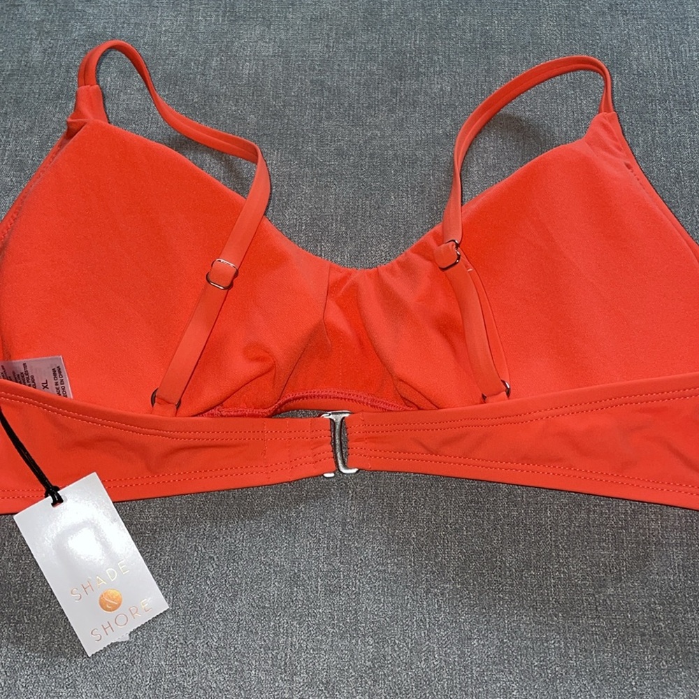 Shade & Shore V-Neck Scoop Coral Bikini Top - Picture 4 of 5